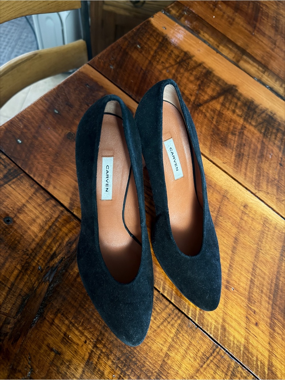 Carven Black Suede Heels Pumps EU 37 / US 6